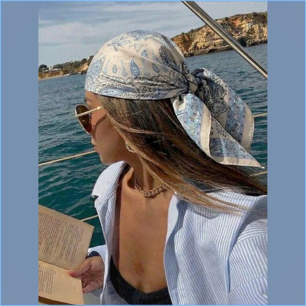 Light blue Paisley scarf